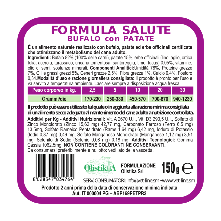 Vet Line - SALUTE BUFALO E PATATE