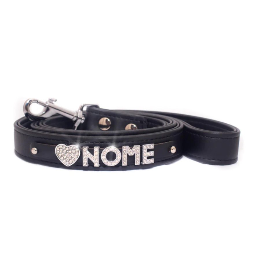 Collarissimo – Guinzaglio Nero Strass