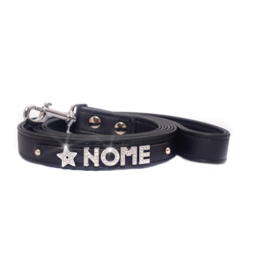 Collarissimo – Guinzaglio Nero Strass