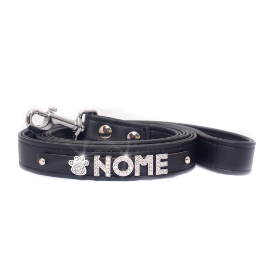 Collarissimo – Guinzaglio Nero Strass