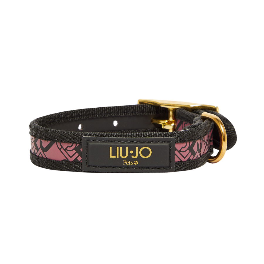 Liu Jo Pets - Collare Monogram Nero/Fragola