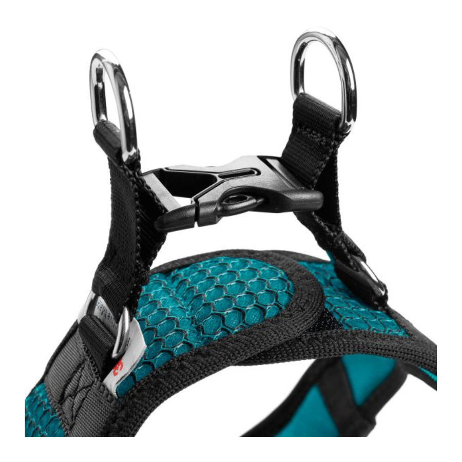 Hunter - Pettorina Hilo Comfort S-M mesh, turchese with refl. bise