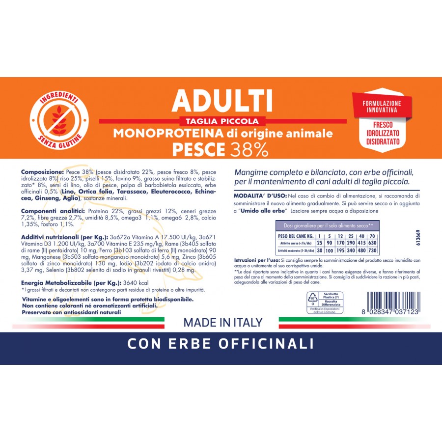 Vet Line - ADULTI PESCE TAGLIA PICCOLA